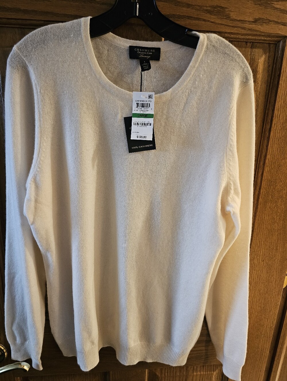 Charter Club Cream Crewneck Cashmere Sweater